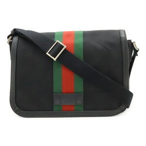 GUCCI Authentic Black Canvas Shoulder Bag
